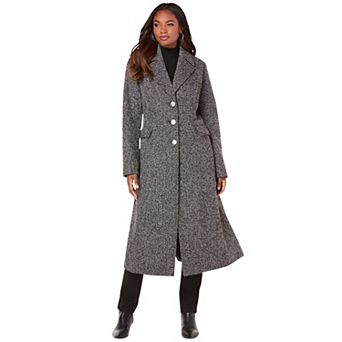 Roaman's Women's Plus Size Tailored Tweed Coat