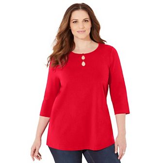 Catherines Women's Plus Size Suprema Teardrop Tee