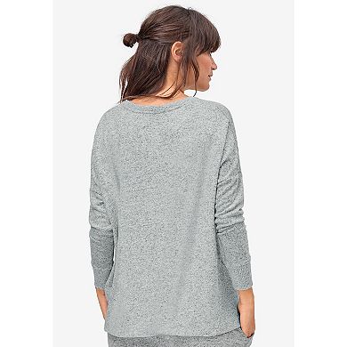 ellos Plus Size Marled Boxy Lounge Top