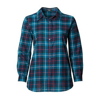 ellos Plus Size Plaid Flannel Shirt