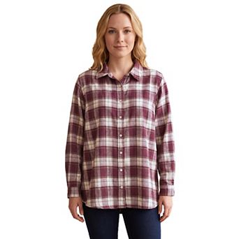Ellos Plus Size Plaid Flannel Shirt