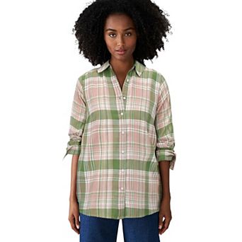 ellos Plus Size Plaid Flannel Shirt