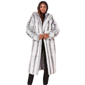 Roaman's Women's Plus Size Plus Size Hooded Faux Fur Coat