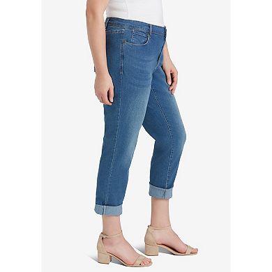 Roaman's Women's Plus Size 24/7 Stretch Boyfriend Jean