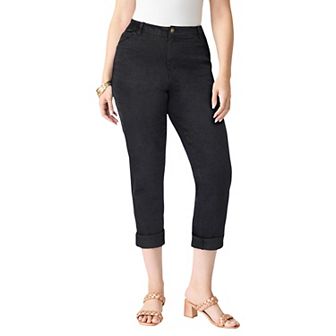 Roaman's Women's Plus Size Plus Size Classic Stretch Boyfriend Jean