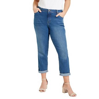 Roaman's Women's Plus Size Plus Size Classic Stretch Boyfriend Jean