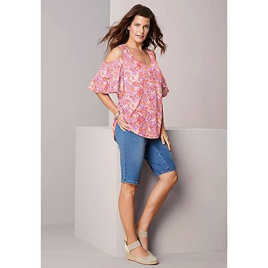 Roaman's Women's Plus Size 24/7 Stretch Bermuda Short