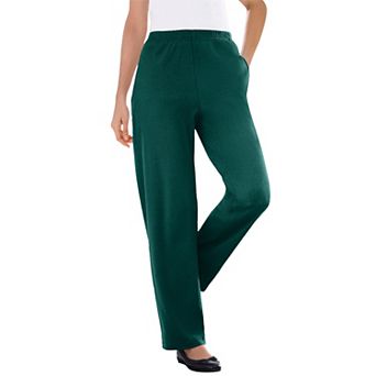 Woman Within Plus Size 7-Day Knit Ribbed Straight-Leg Pull-On Pants
