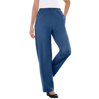 Woman Within Plus Size 7-Day Knit Ribbed Straight-Leg Pull-On Pants