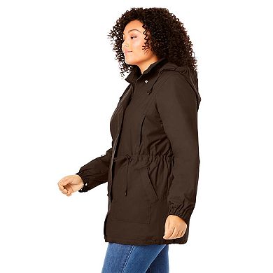 Woman Within Plus Size Petite Taslon Anorak Jacket With Removable Fleece Lining