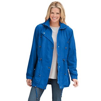 Woman Within Plus Size Petite Fleece-Lined Taslon Anorak