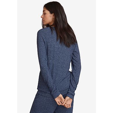 ellos Plus Size Marled Henley Lounge Top