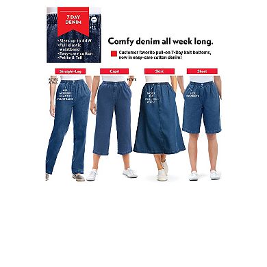 Woman Within Plus Size 7-Day Mockfly Denim Skirt