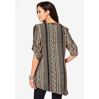 Roaman's Women's Plus Size Geometric Tunic