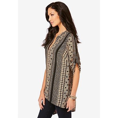 Roaman's Women's Plus Size Geometric Tunic