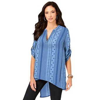 Roaman's Women's Plus Size Geometric Tunic