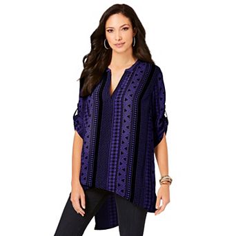 Roaman's Women's Plus Size Geometric Tunic