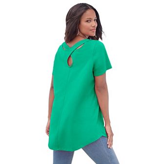 Roaman's Women's Plus Size Ultimate Crisscross Back Tunic