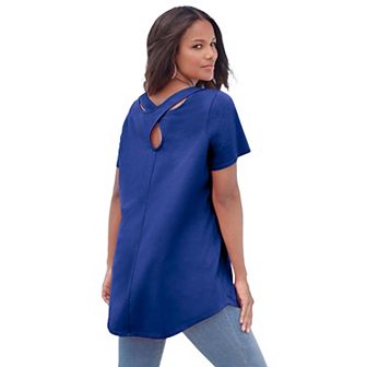 Roaman's Women's Plus Size Ultimate Crisscross Back Tunic