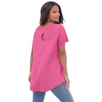 Roaman's Women's Plus Size Ultimate Crisscross Back Tunic