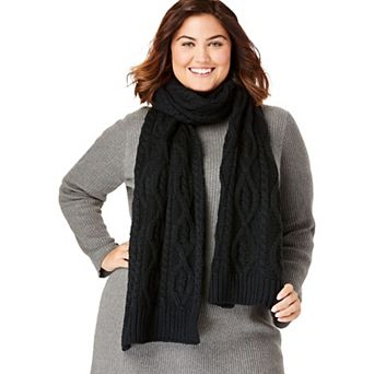 Woman Within Women's Plus Size Cable Knit Scarf