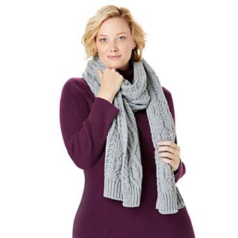 Woman Within Women's Plus Size Cable Knit Scarf