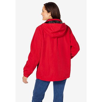 Woman Within Plus Size Fleece-Lined Taslon Jacket