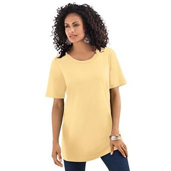 Roaman's Women's Plus Size Cotton Ultimate Crewneck Tee