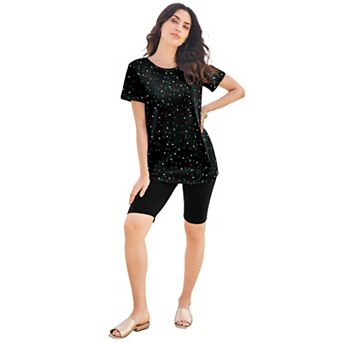 Roaman's Women's Plus Size Cotton Ultimate Crewneck Tee