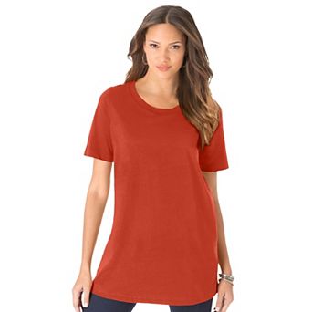 Roaman's Women's Plus Size Cotton Ultimate Crewneck Tee