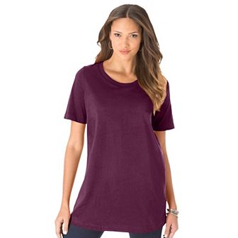 Roaman's Women's Plus Size Plus Size Cotton Ultimate Crewneck Tee
