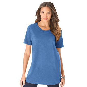 Roaman's Women's Plus Size Cotton Ultimate Crewneck Tee