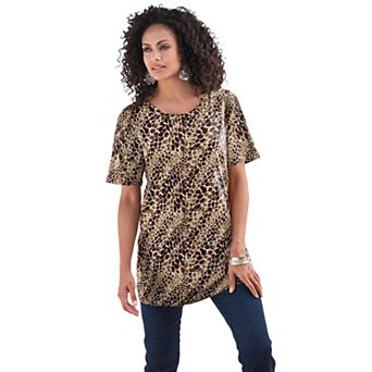 Roaman's Women's Plus Size Cotton Ultimate Crewneck Tee