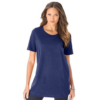 Roaman's Women's Plus Size Cotton Ultimate Crewneck Tee