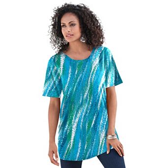 Roaman's Women's Plus Size Cotton Ultimate Crewneck Tee