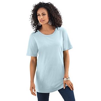 Roaman's Women's Plus Size Cotton Ultimate Crewneck Tee