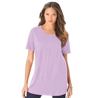 Roaman's Women's Plus Size Cotton Ultimate Crewneck Tee