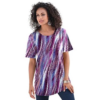 Roaman's Women's Plus Size Plus Size Cotton Ultimate Crewneck Tee