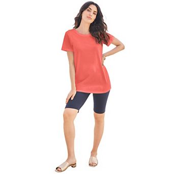 Roaman's Women's Plus Size Cotton Ultimate Crewneck Tee