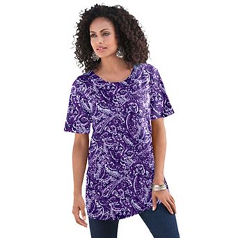 Roaman's Women's Plus Size Cotton Ultimate Crewneck Tee