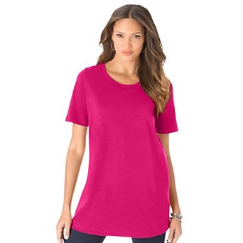 Roaman's Women's Plus Size Cotton Ultimate Crewneck Tee