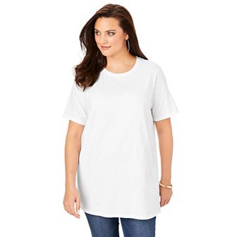 Roaman's Women's Plus Size Plus Size Cotton Ultimate Crewneck Tee