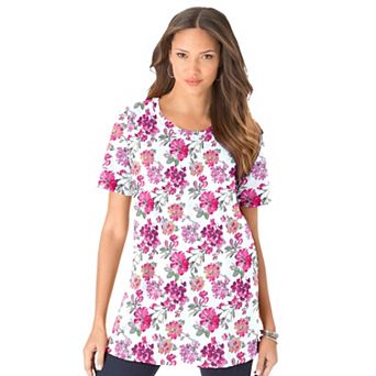 Roaman's Women's Plus Size Cotton Ultimate Crewneck Tee