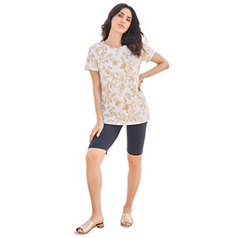 Roaman's Women's Plus Size Cotton Ultimate Crewneck Tee