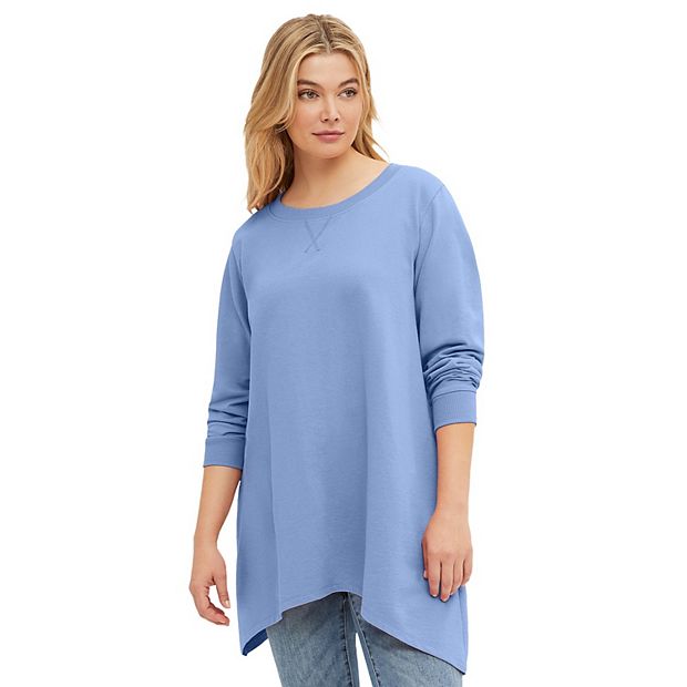 Plus tunic sweatshirt best sale