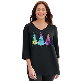 Catherines Women's Plus Size Petite Wit & Whimsy Tees