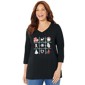 Catherines Women's Plus Size Petite Wit & Whimsy Tees