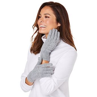 Woman Within Women's Plus Size Cable-knit Gloves