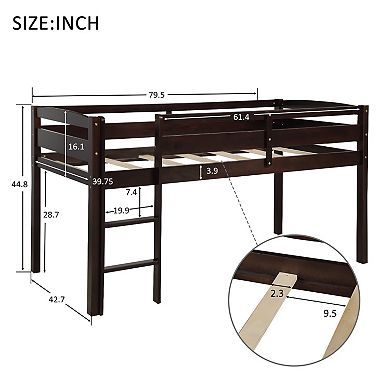 Merax Wood Loft Bed With Ladder