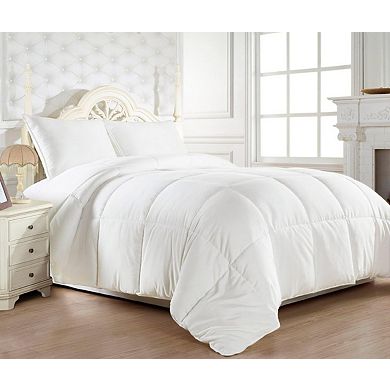 Elegant Comfort 3 Pc 100% Cotton Down Alternative Comforter Set With Shams - Premium Hotel Quality